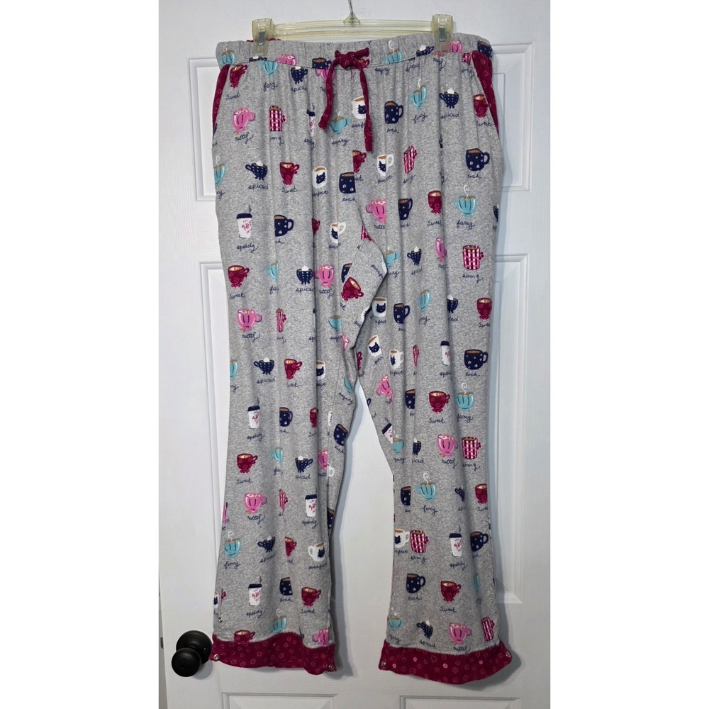 Munki Munki flannel pajama pants coffee latte mug Size L